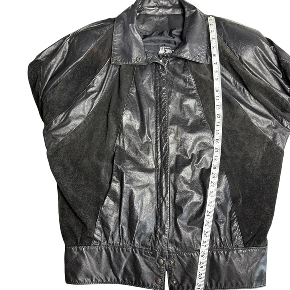 COMINT Vintage Women SZ  L Leather Jacket Dolman Sleeve ARGENTINA Y2K Boho Bombe - Picture 12 of 16